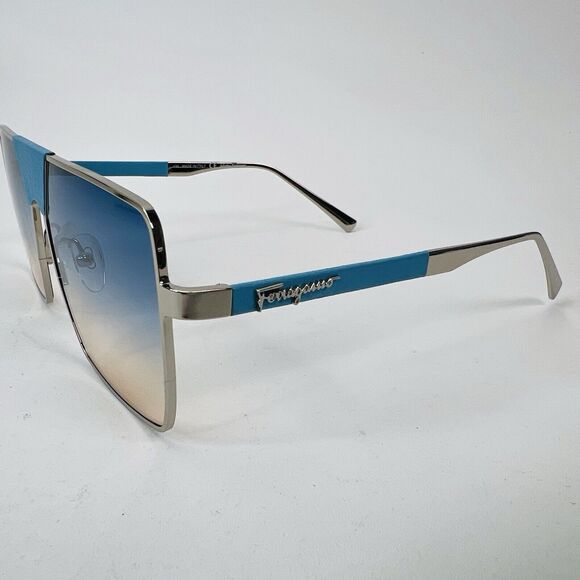 Salvatore Ferragamo SF221 237 Palladium Blue Sunglasses 59-15-140 Gradient - Picture 6 of 10